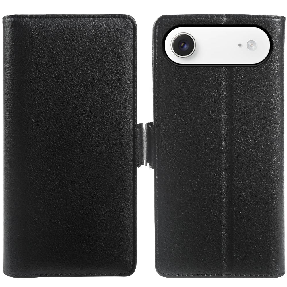 For iPhone Air Wallet Case with Dual Magnetic Clasp Litchi Textured Leather Flip Stand Phone Cover