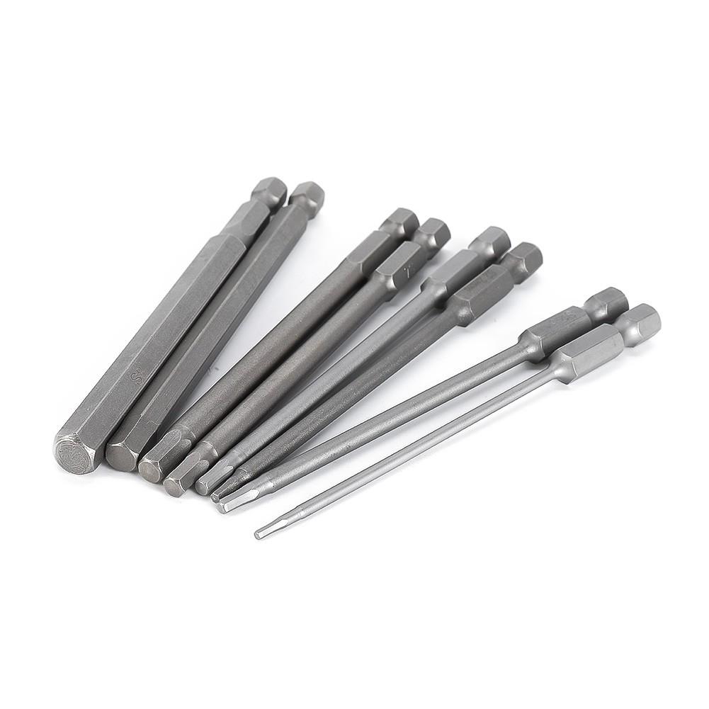 Lega di acciaio 8 pezzi X punte a testa esagonale magnetiche 1,5 mm, 2 mm, 2,5 mm, 3 mm, 4 mm, 5 mm, 6 mm, 8 mm