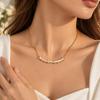 Waterproof 18K Gold Plated Stainless Steel CZ Cubic Zirconia Necklace Women Trendy Geometric Pendant Jewelry