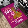 Custom Name Scooby Love Living Room Non-Slip Area Rug Soft Carpet for Bedroom Kids Playroom Sofa Office Home Decor Doormat