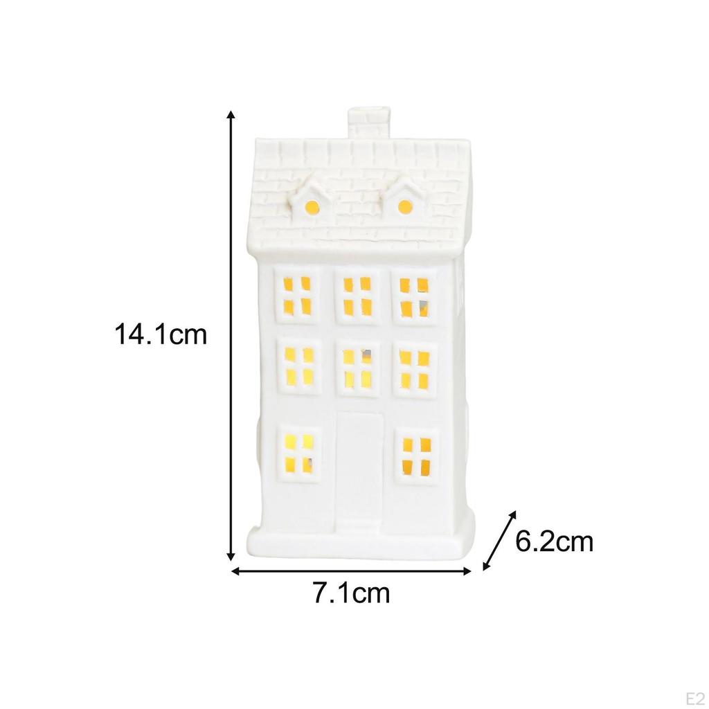Elegant LED House-Shaped Ceramic Lamp for Home Decor