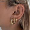 CRMYA Gold Plated Hoop Earrings For Women Classic Cubic Zirconia Piercing Women's Big Hoop Earrings Set Jewelry