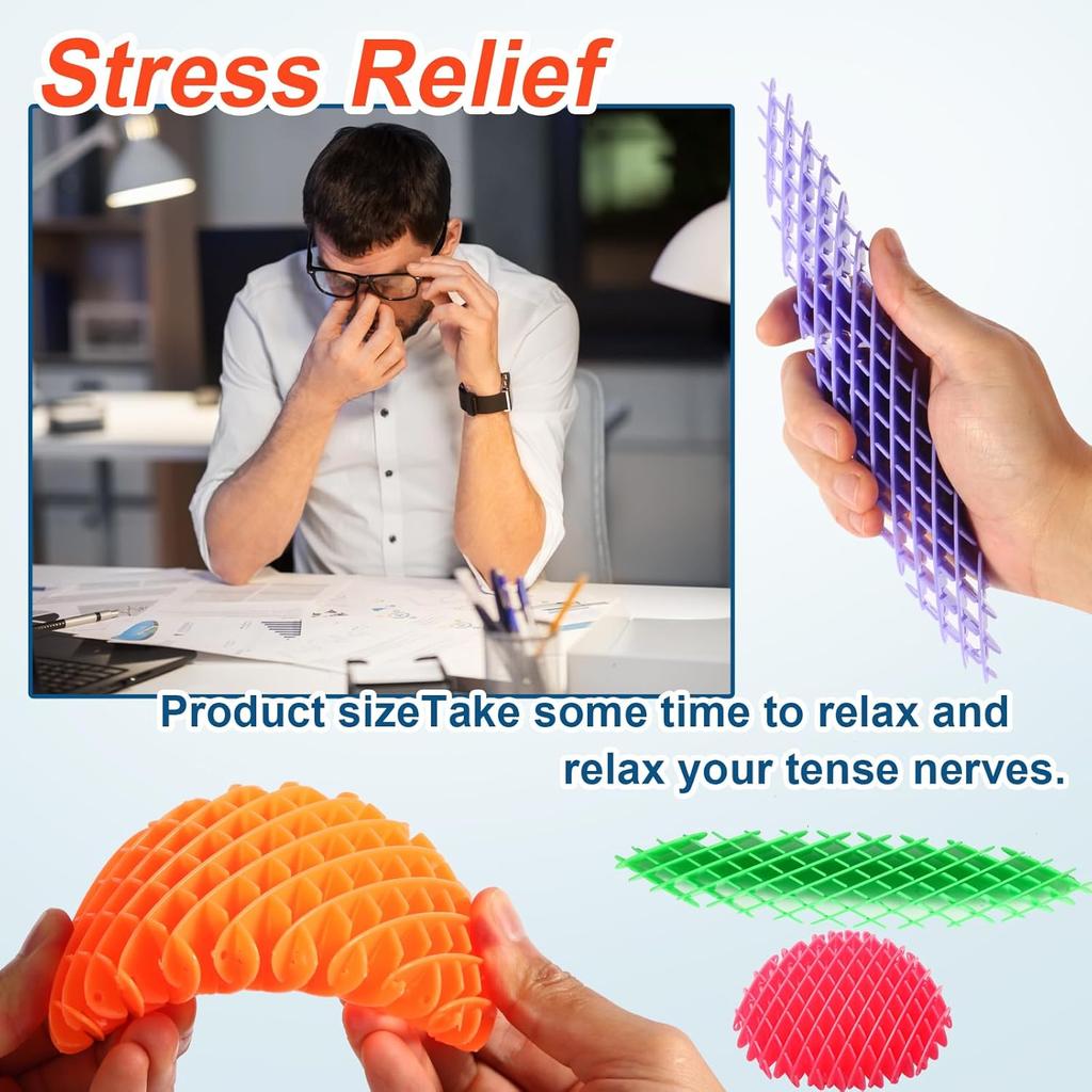 Verme Giocattolo Fidget Rete Elastica Estensibile Giocattoli Antistress per Bambini e Adulti Giocattoli Sensoriali Decompressione Telescopici 3D Regali per Feste