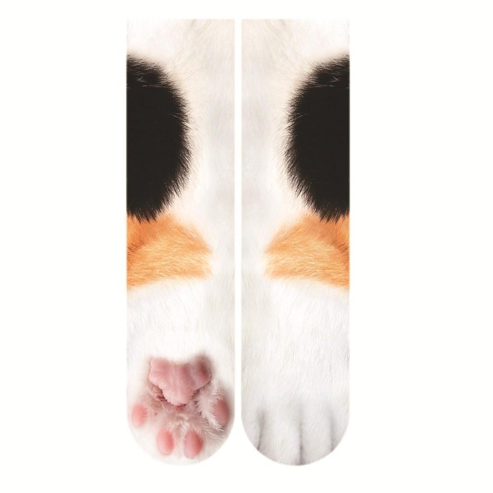 Breathable Cat Paw Socks Cotton Novelty Stocking Funny Thermal Calf Socks  Unisex