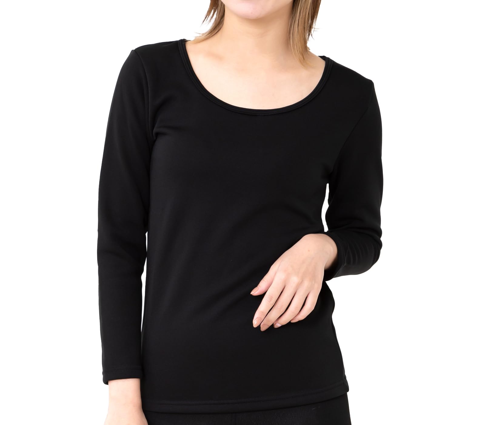 

Black M Heat Heat Black Long Sleeve You Black Does Not Light Neck Wide circumference black warm innerwear Hard to tear black inner underwear black