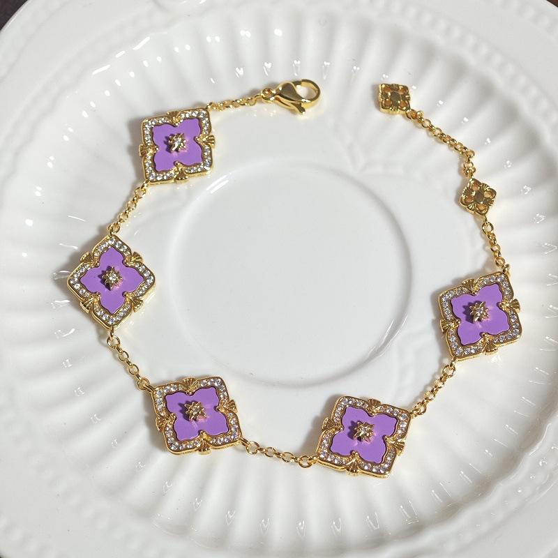 Buchi Wind Window Grilles Four-Leaf Clover Natural White Fritillary Necklace Bracelet Set Light Luxury Cold Wind Live Broadcast Special