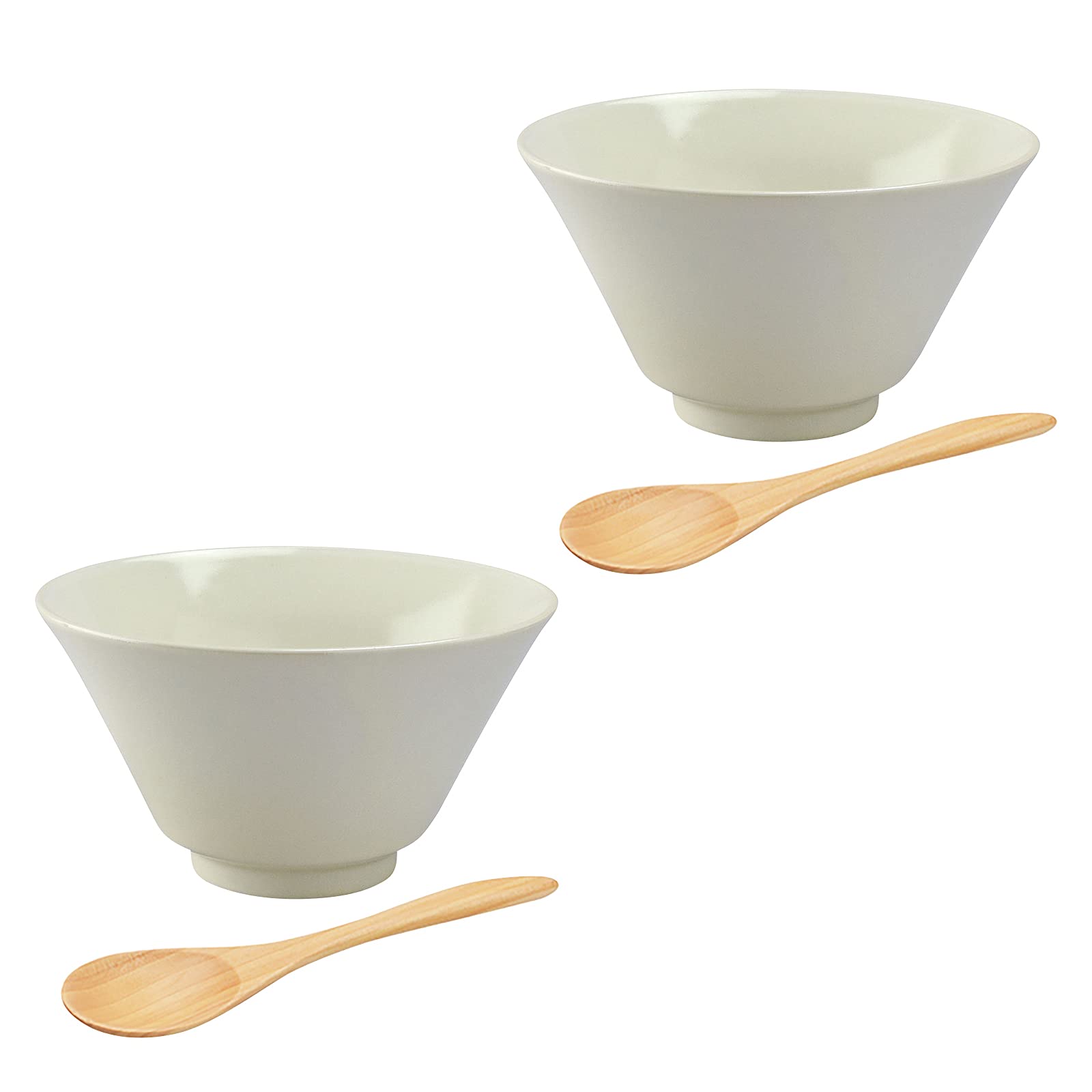

Aito Seisakusho Ceramic Mino Ware Bowl Spoon Dishwasher and Microwave Made in Product Number Suitable for Single or Couples Ciel & Pair, White,