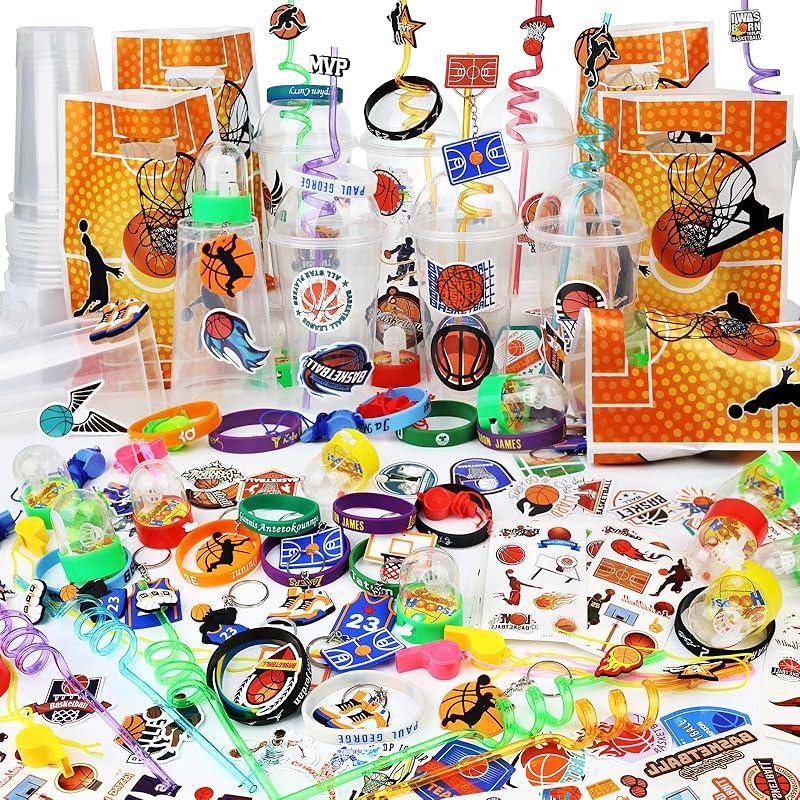166 Pcs Soccer Party Favors for 12 People Party Supplies with Cup Straw Stress Ball Keychain Sticker Silicone Wristbands Whistle Goodie Bags for Kids