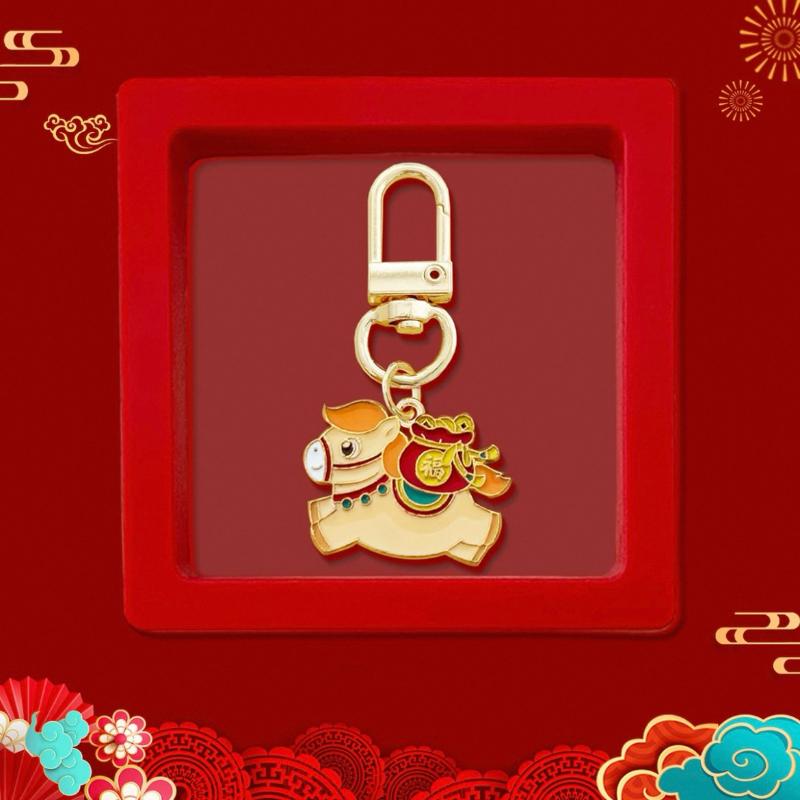 Festival Key Holder 2026 Year Of The Horse Keychain Pendant Cartoon Pony Backpacks Charm For New Year Gifts