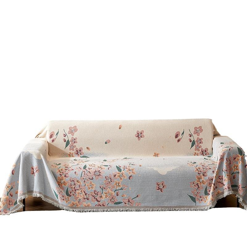 Französisches Hochwertiges Chenille Bedrucktes Sofa Handtuch Vier Jahreszeiten Universelles Sofa Überwurf Tuch Vollständig Bedeckter Sofa Überwurf Sofa Überwurf