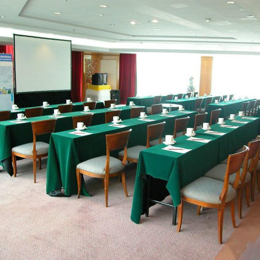 Maßgefertigte Konferenztischdecke, Verdickte Konferenztischdecke, Schlammtischdecke, Konferenztischrock, Tischrock, Dunkelgrün Königsblau