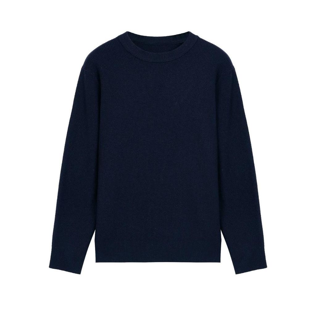 Old Money Style Men's Round Neck Long Sleeve Knit Sweater - Autumn/Winter Casual High-End Feel