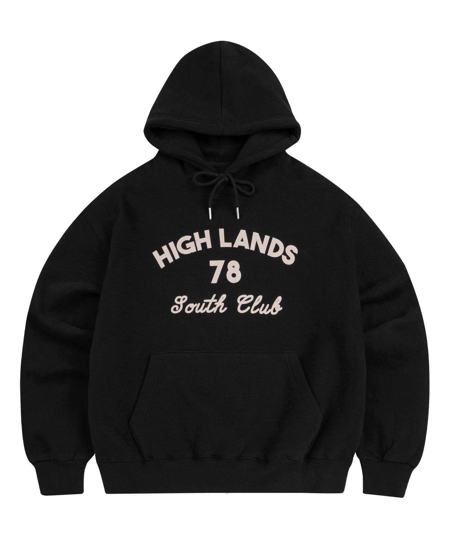 Moo [Fleece-Lined] Peach Skin South Club Logo Hoodie - Black L