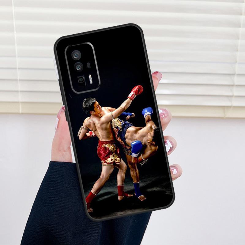 Muay Thai Kickboxing Fight Cover For Xiaomi 15 14 13 Ultra 11T 12T 13T 14T Pro POCO X7 Pro X3 X5 X6 M6 F5 F6 Pro Case