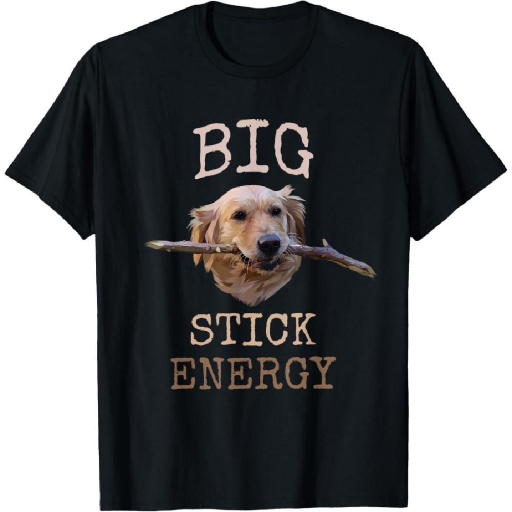 

Big Stick Energy - Funny Golden Retriever Owner Gift T-Shirt XXXXXL чорний