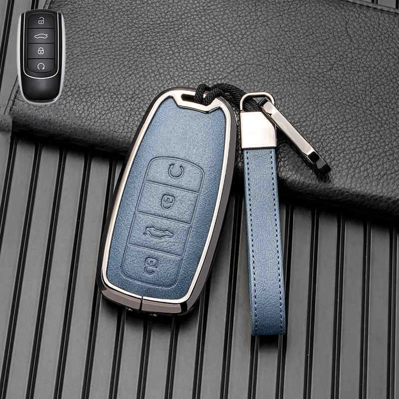 Key Case Cover for Chery Tiggo 8 PRO 7 PRO MAX OMODA C5 JAECOO Leather Remote Fob Holder Car Accessories