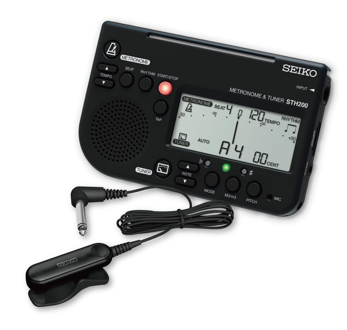 

SEIKO Метроном Тюнер Черный Микрофон-звукосниматель Набор из 2 штук Специальный пакет STH200BKSP & чёрный