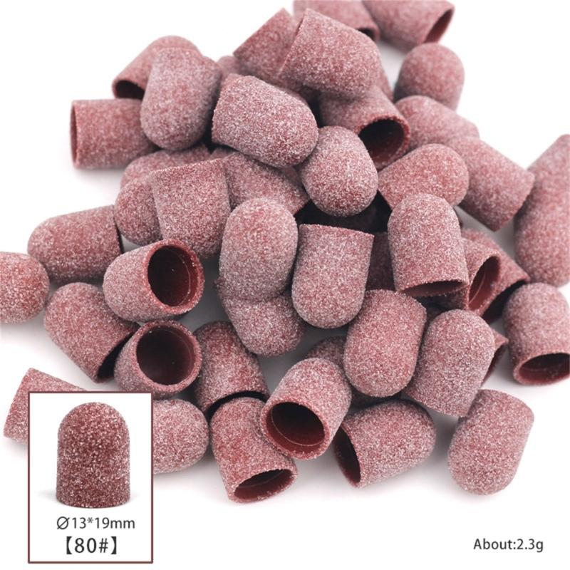 20 Pieces Practical 80-180 Grit Sanding Caps Great For Nail Cutters Suitable For Manicure Pedicure And Podiatry