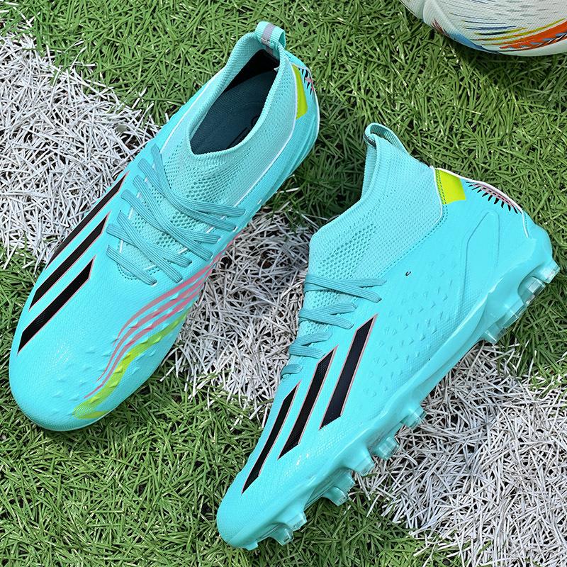 Popular children's high-top breathable men's football shoes AG long nails broken nails professional lawn training football shoes