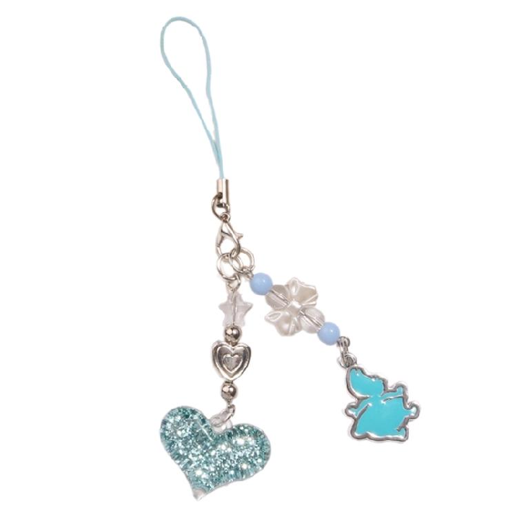 

Sparkling Heart Charm Pendant Chain Hanging Decoration for Keys Bag Purse 1