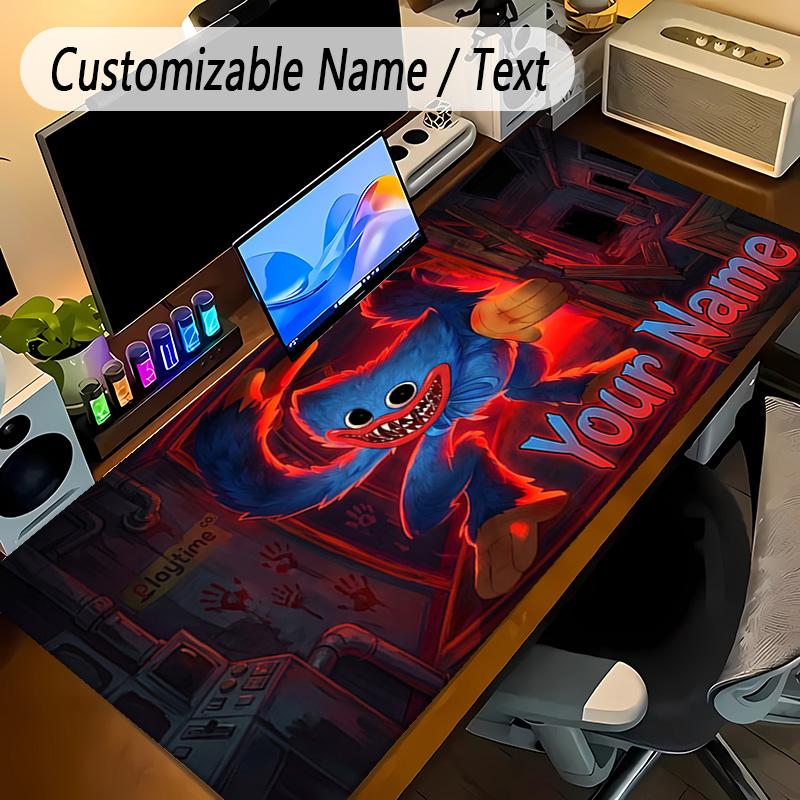 Large Mouse PadPoppy Playtime Custom Name Text Personalized Desk Mat Non Slip Gaming Pad