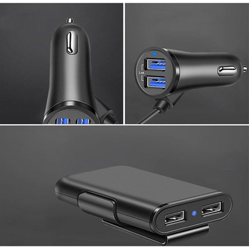 Super Fast Quick Charging 4USB 24W QC3.0 Car Charging, Fast Charging Adapter with LED for Phones and Tablets