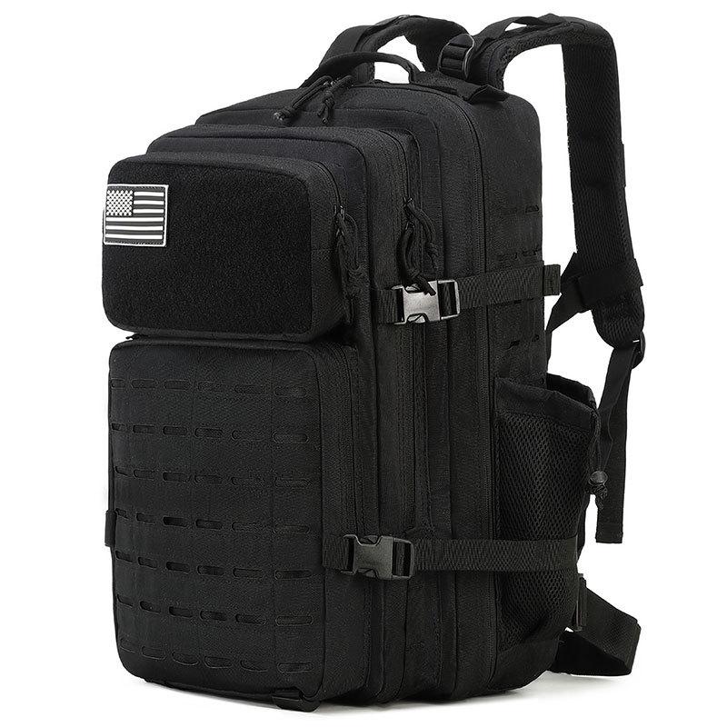 Тактический многофункциональный спортивный рюкзак для улицы: Большая вместительная износостойкая сумка из Оксфордской ткани MOLLE 36-55L чёрный