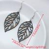 1 Pair Retro Style Hollowout Leaf Drop Dangle Earrings Colored Bohemian Style Wood Earrings Women Fashion Jewelry Gift