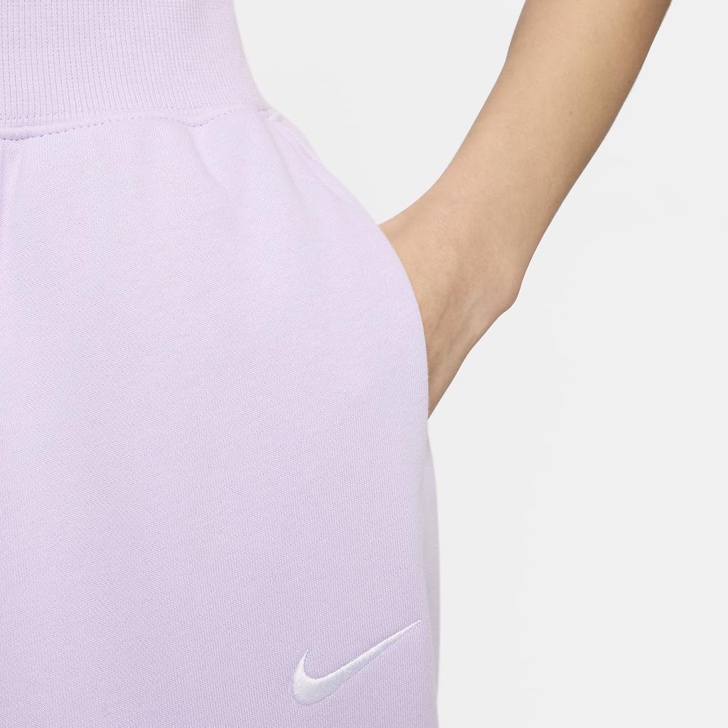 Nike Sportswear Phoenix Fleece Solid High-Waisted Drawstring Casual Jogger Pants Women Bottoms Light-Purple FZ7204-511