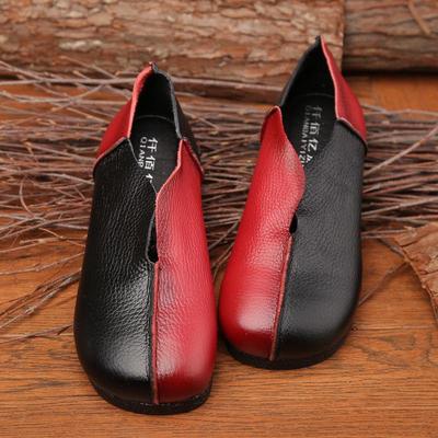 Mocasini de damă, lucrați manual, vintage, pantofi de șofer din piele naturală de vară, pentru femei, mocasini în două tonuri
