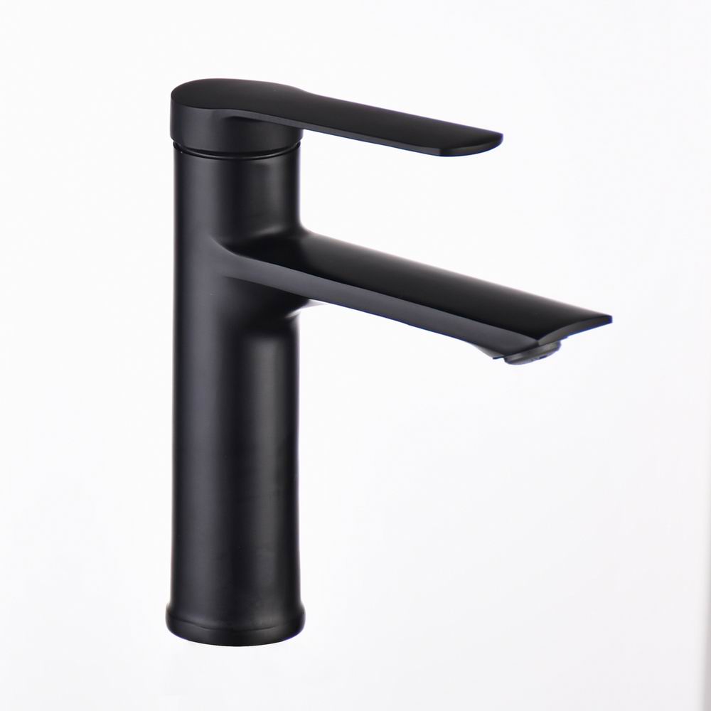 Modern Design Bathroom Sink Basin Faucet Mixer Brass Water Tap Wash Stainless Steel (Black,Chrome) чёрный