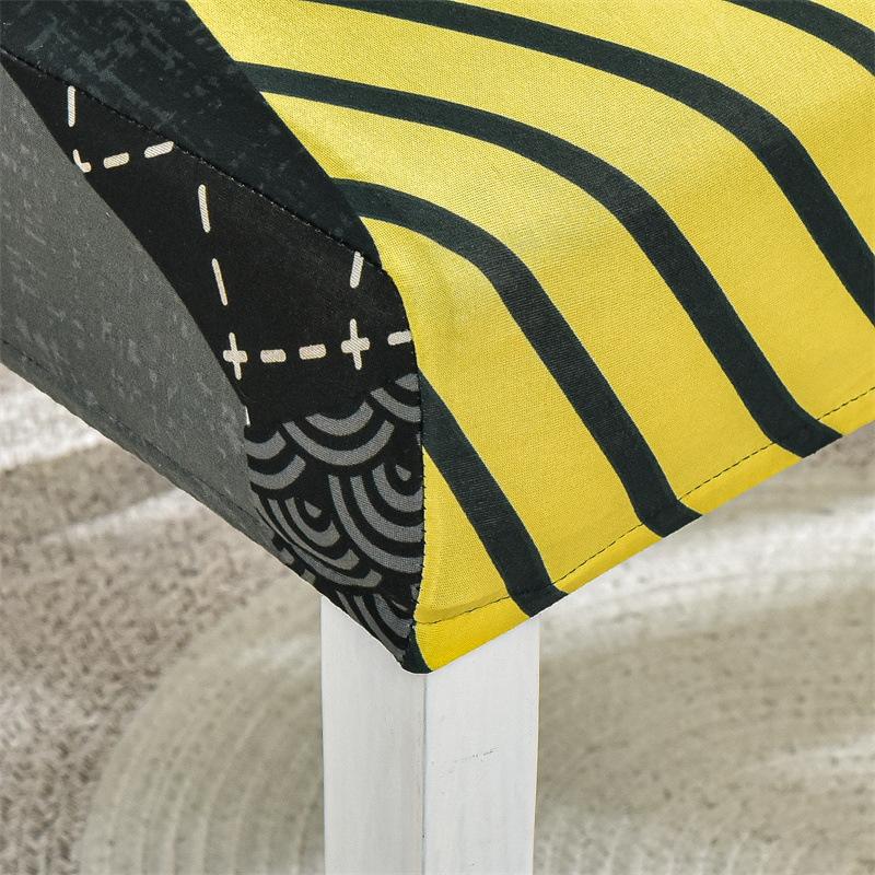 Bedruckter Stuhlbezug Mehrfarbiges Geometrisches Muster Fleckenabweisender Stuhlbezug Hotel Zuhause Universal Enganliegend Esszimmer Schutz