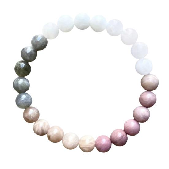 Natural Stone Beaded Bracelets Semi-Precious Gemstones Beaded Bracelets Healing Stretch Round Bead Bracelets for Men Women