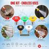 6 Pcs Pressure Washer Spray Nozzle Tips with Adapter for K2-K7, 1/4 Inch Quick Release Multi-Degree Connection Washers Nozzles Set for Car, Garden