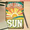 Sunrise Metal Sign 8x12in, Vintage Iron Wall Decor, Coastal Beach House Rustic Outdoor Art