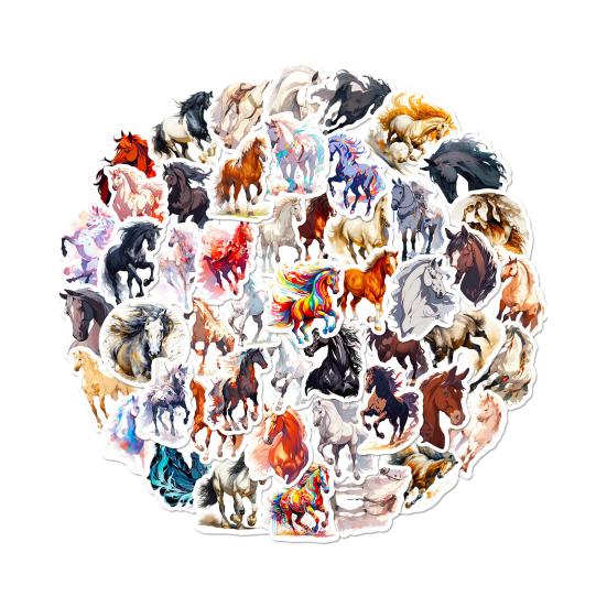 

50 шт./компл., ручная роспись, наклейка с лошадью, самоклеящаяся, водонепроницаемая, из ПВХ, чехол для телефона «сделай сам», чашка, чемодан, скейтборд, ноутбук, альбом для скрапбукинга, набор наклеек с граффити Sets