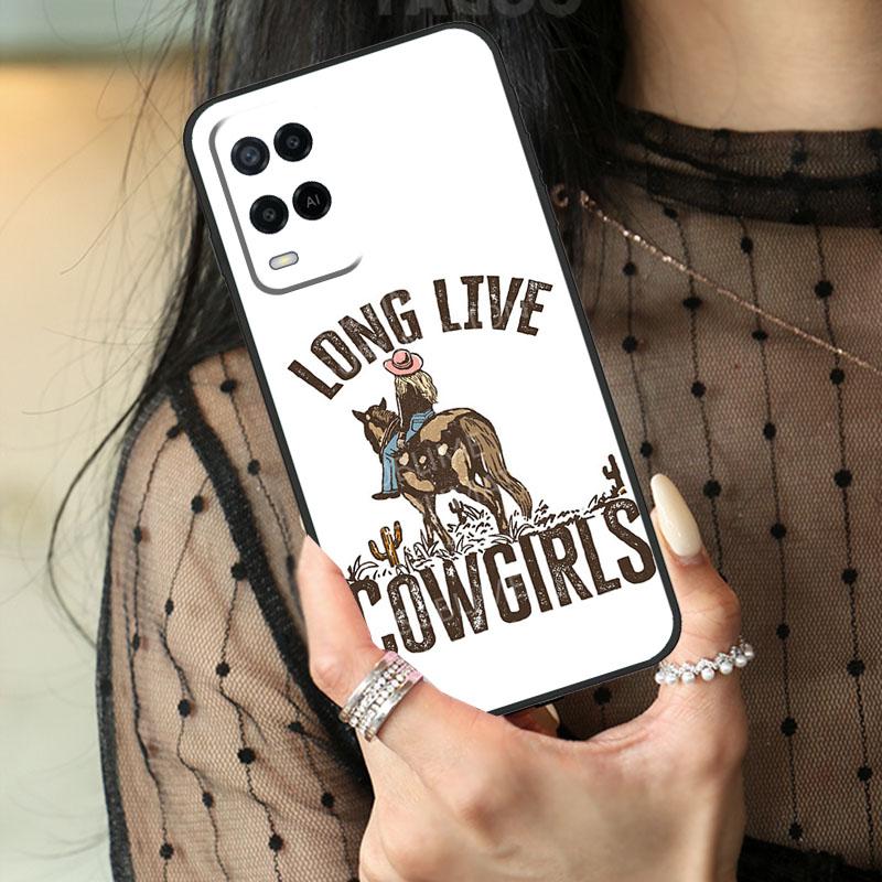 Space Cowgirl Case For Oppo A80 A60 A40 A17 A57 A77 A74 A54 A94 A78 A98 A18 A38 A58 A96 A76 A16 A15 A5 Pro