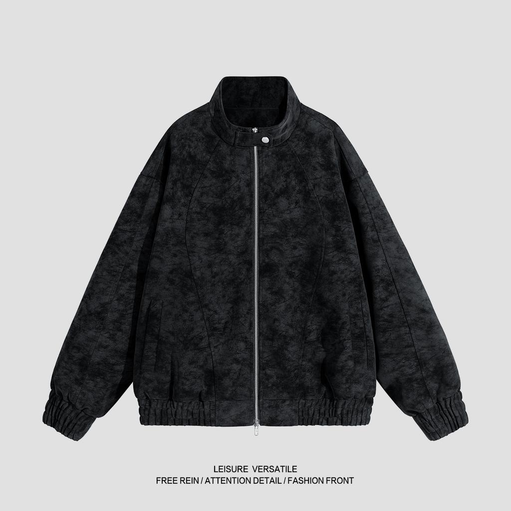 PU Leather Jacket Men's New Winter Stand Collar Loose Leather High-end Retro Motorcycle Men's Jacket