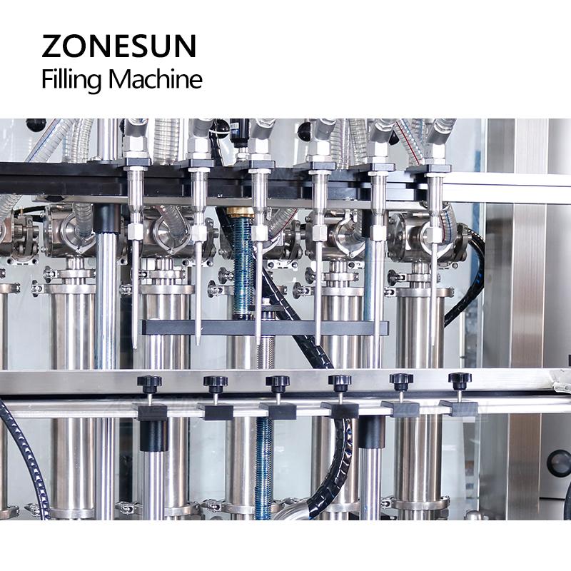 ZONESUN ZS-VTFM1 Explosion-Proof 6-Head Servo Filling Machine for Alcohol, Disinfectant & Cosmetic Bottle Packaging Line