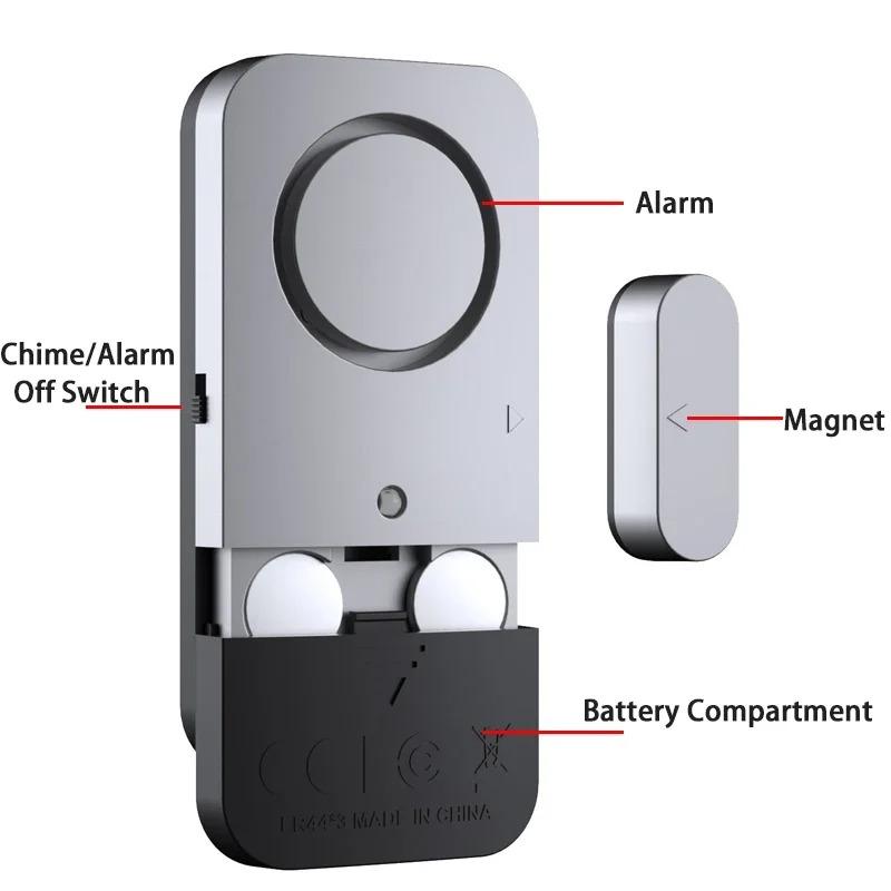 Portable 120dB Home Anti-theft Security Alarm System Magnetic Induction Alarm Door and Window Switch Safety Alarm