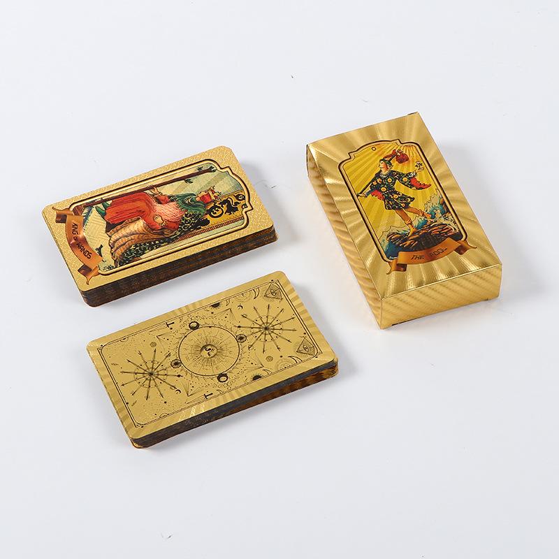 Mazzo di Tarocchi Bianco Edizione da Collezione: Set Completo Foglia Oro, Materiale PET, Nuove Carte dei Tarocchi.