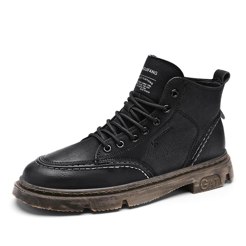 Luxus Herren Stiefeletten Retro Britische High-Top Herren Stiefel Mode Hochwertige Lederschuhe Neue Outdoor Herren Motorradstiefel
