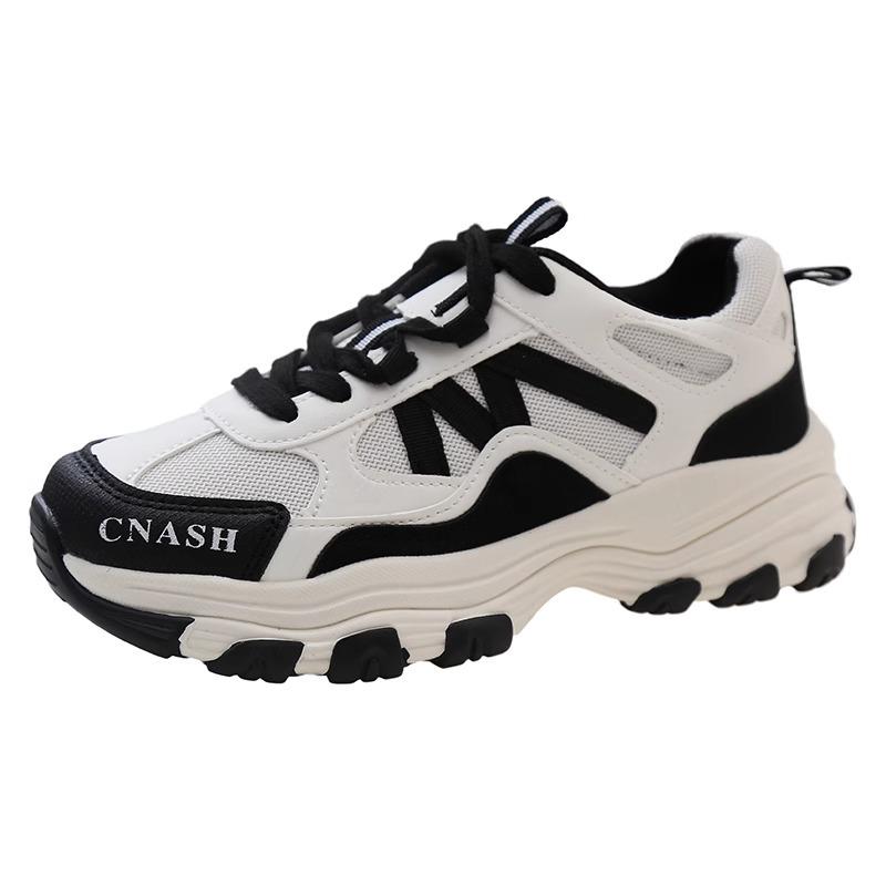 

Retro platform dad shoes women s versatile 2025 spring new Hong Kong style lightweight soft sole wear-resistant casual sports shoes 40 чёрный
