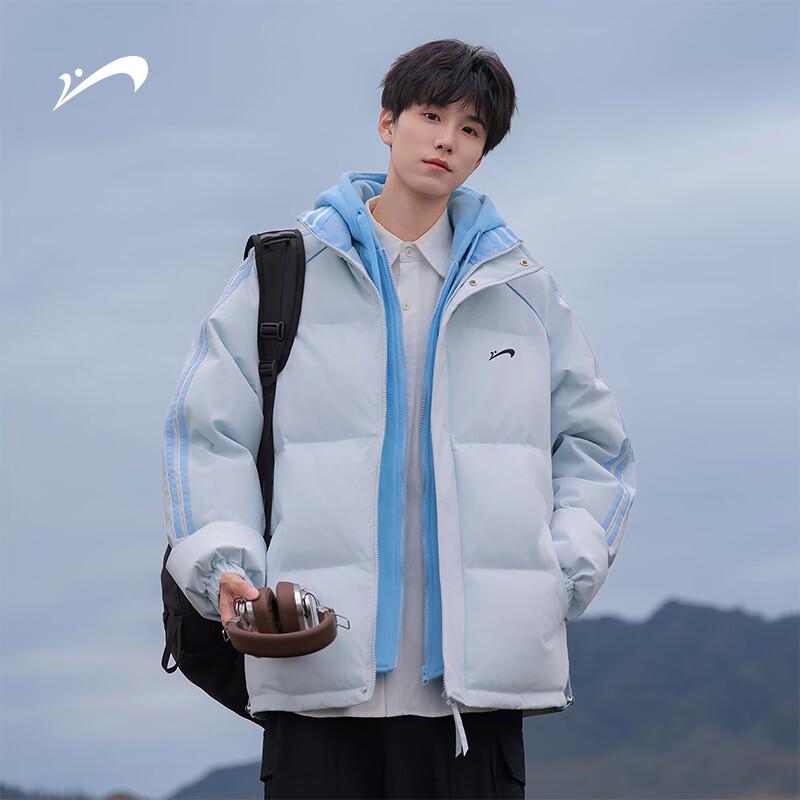 

Men s Hooded Color-Block Faux Two-Piece Padded Jacket 3XL