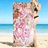 1Pc Christmas Festive Teddy Bear Cozy Scene Beach Towel, Quick Dry, Multi-Use for Beach Pool Gym Yoga Home Travel, Christmas, Halloween, Xmas Gift
