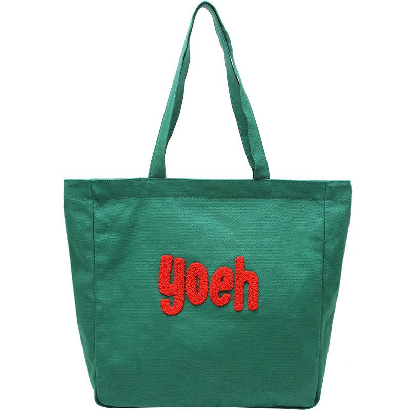 Spring Bag Canvas Bag Retro Washed Cloth Bag Bucket Bag Large Capacity Shoulder Bag