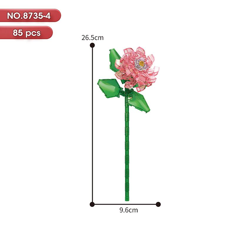 HOT MOC Flowers DIY Potted Plants Micro Landscapes Mini Art Construction Building Blocks Sets Model Dolls Brick Girls Toys Gifts