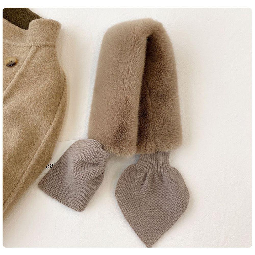 Korean Women Windproof Faux Fur Rabbit Warm Thicken Neck Guard Scarves Knitted Wool Scarf