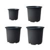 Vaso per Piante in Plastica Nera con Fori di Drenaggio Vaso da Gallone con Bordo Rinforzato per Interni Esterni Coltivazione Vivaio Serra