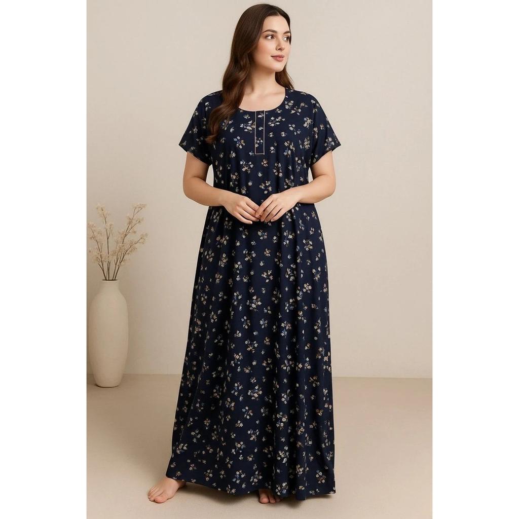 Indian Cotton Breathable Night Gown Women Designer Lightweight Maxi Nighty